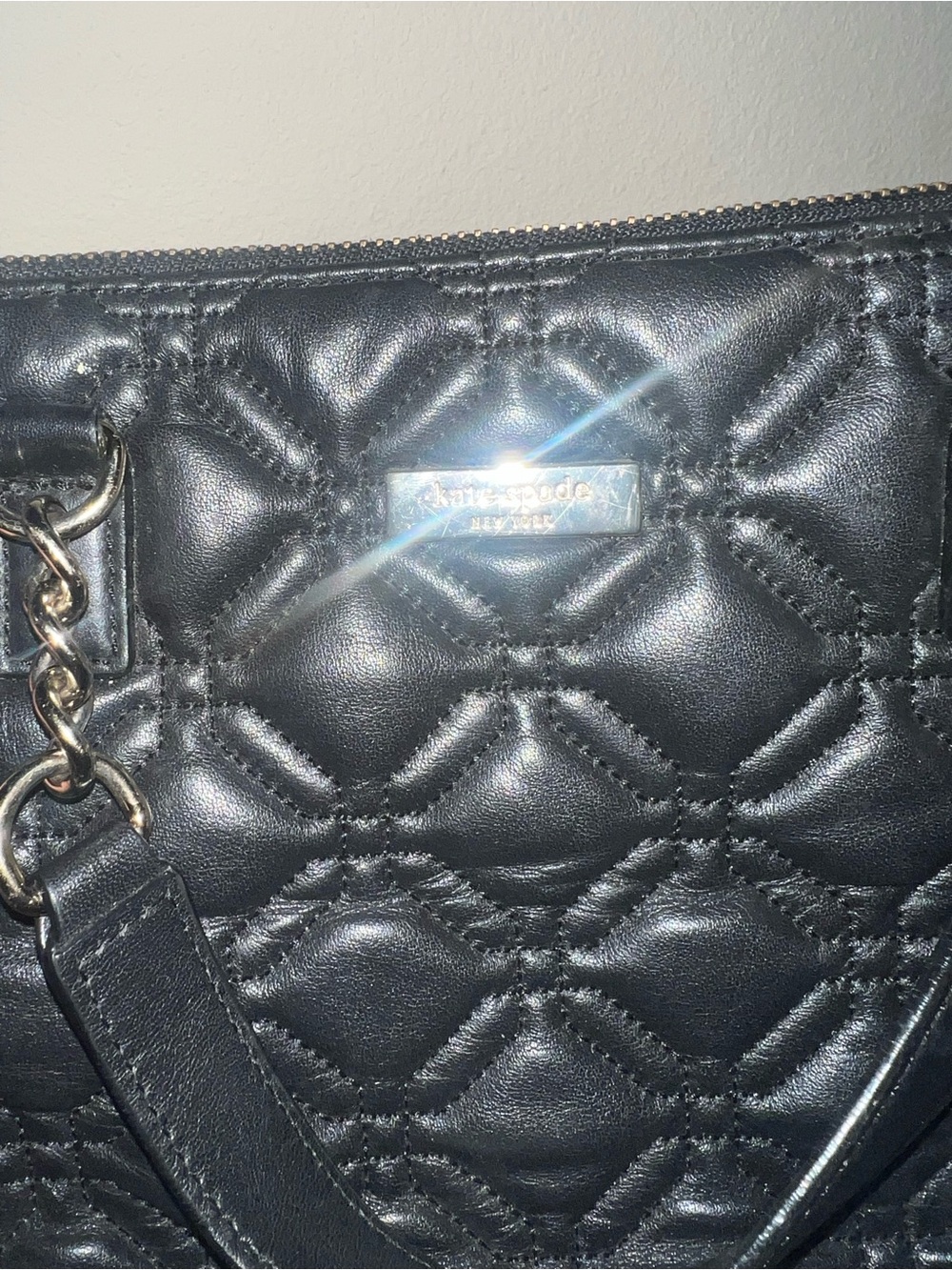 kate spade Black Quilted Crossbody with Gold Hardware and dust bag - Picture 3 of 11